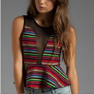 Multi color peplum top